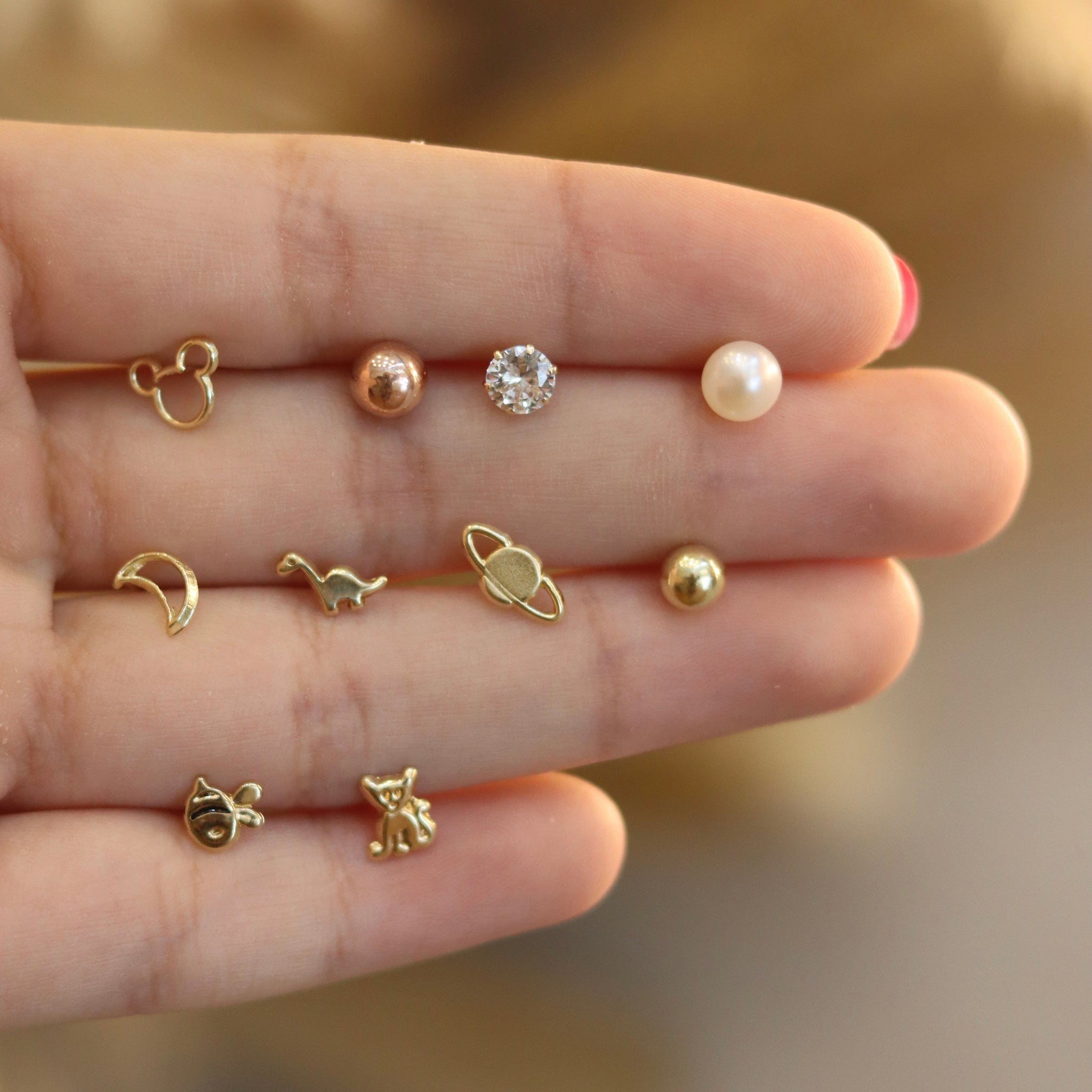 Arete Mouse - Oro 10k