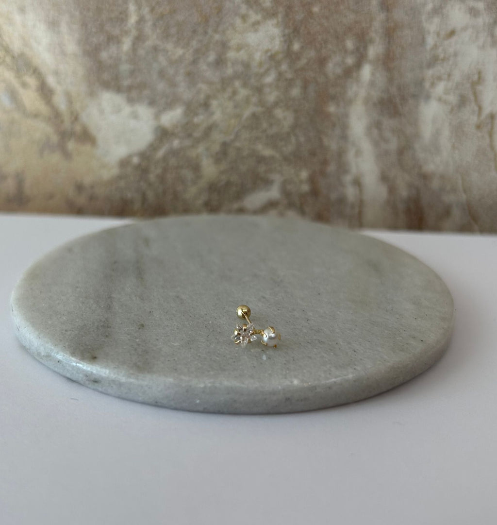 ARETE STAR PEARL ORO 10K